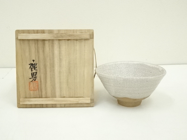 JAPANESE TEA CEREMONY / TEA BOWL CHAWAN / WHITE GLAZE